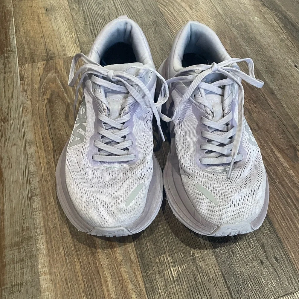 Hoka Women's Light Lavender/White Athletic Running Shoes - Picture 4 of 7
